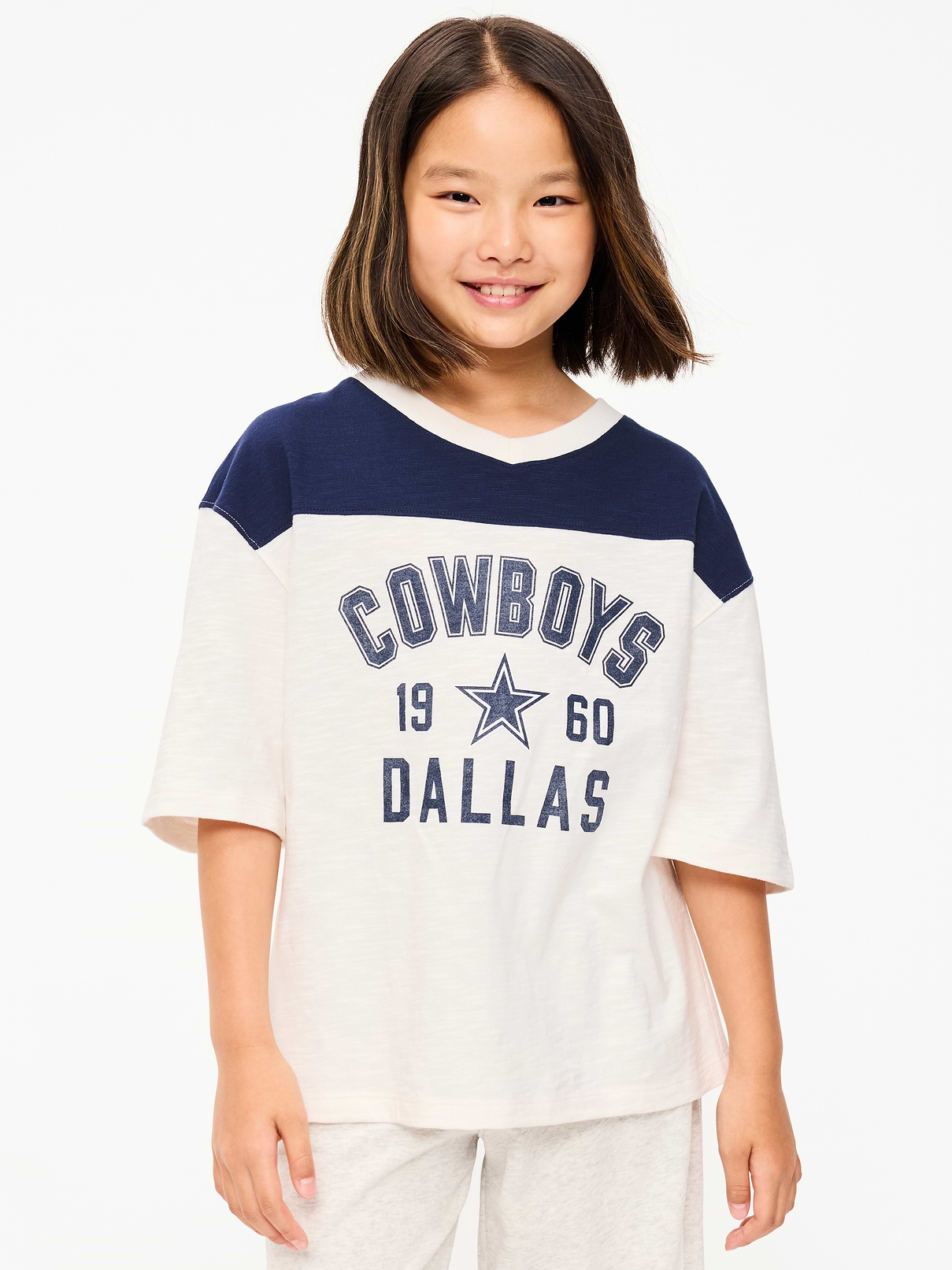 Image number 1 showing, Dallas Cowboys Oversized Graphic Football T-Shirt for Girls