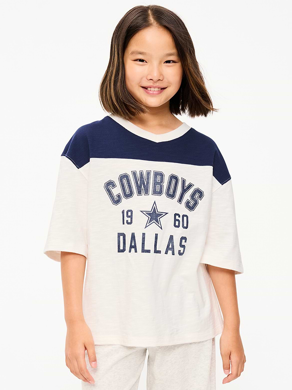Dallas Cowboys Oversized Graphic Football T-Shirt for Girls