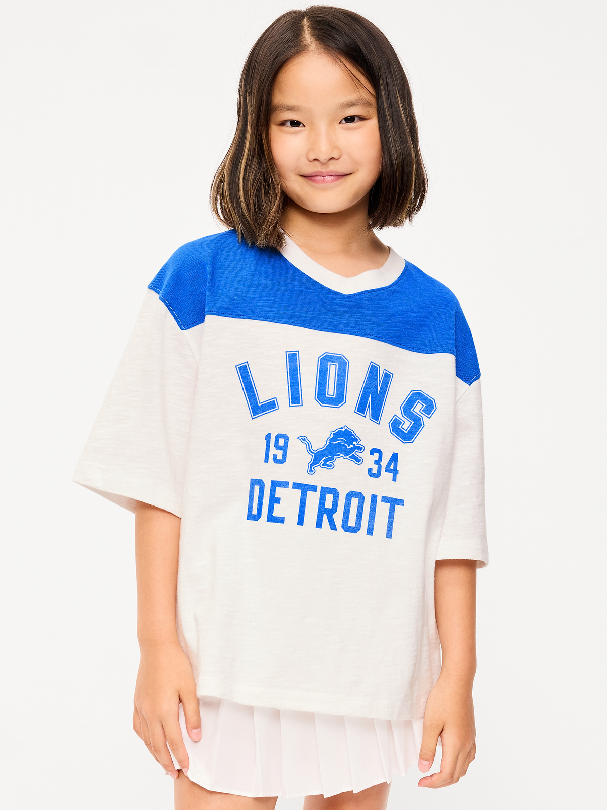 Image number 1 showing, Detroit Lions Oversized Graphic Football T-Shirt for Girls