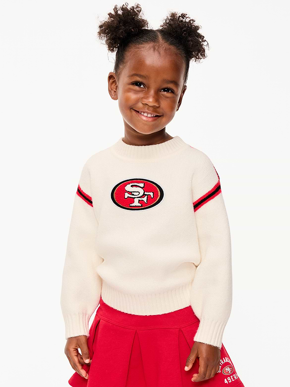 San Francisco 49ers Crew-Neck Sweater for Toddler Girls