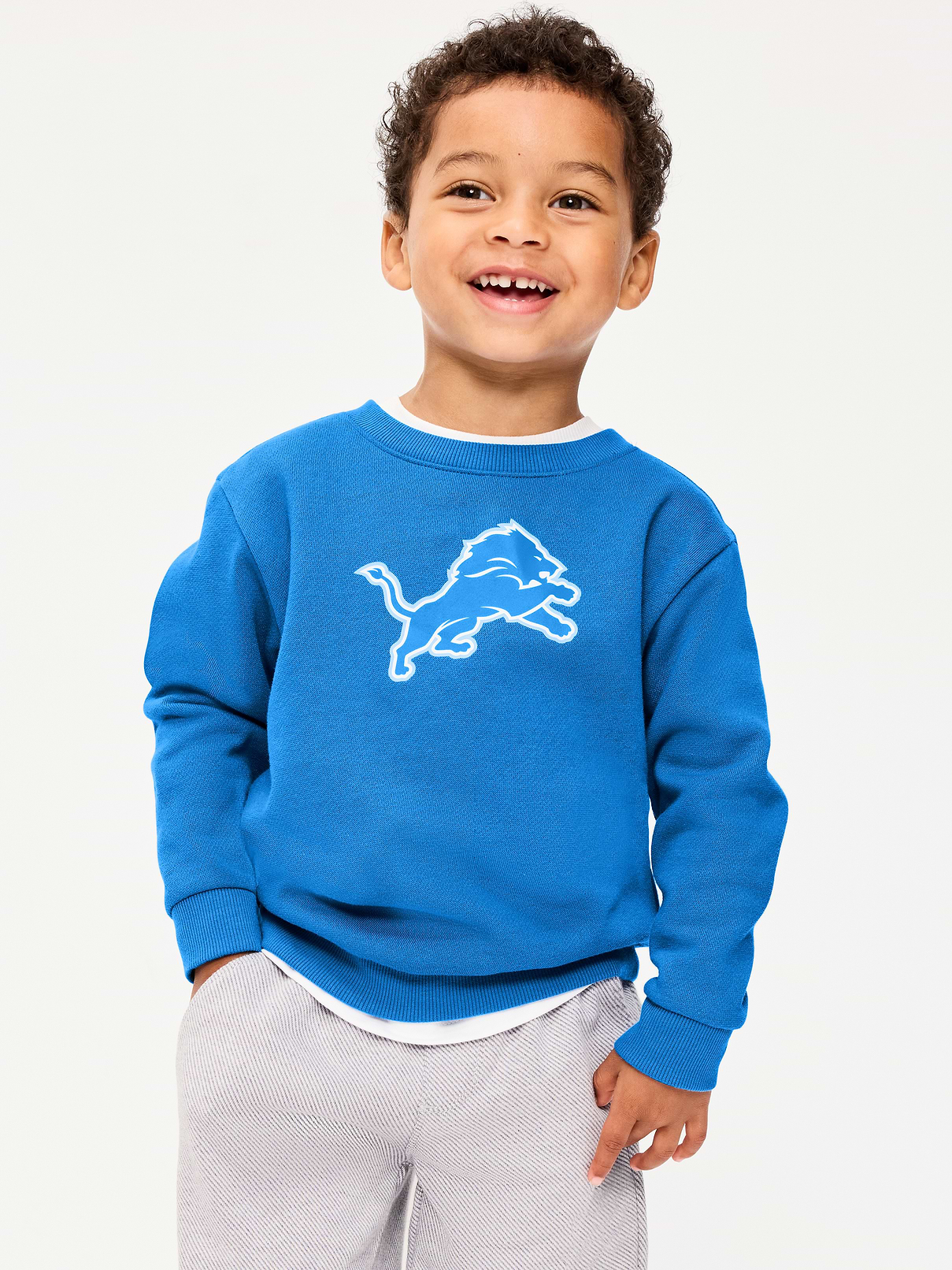 Image number 1 showing, Detroit Lions Oversized Crew-Neck Sweatshirt for Toddler Boys