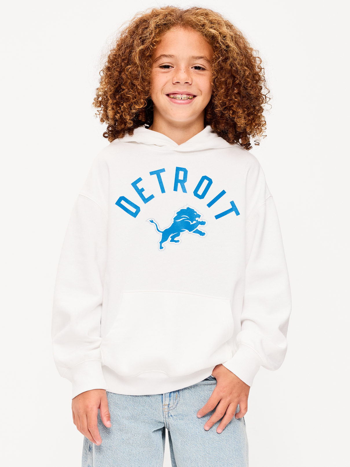 Image number 1 showing, Detroit Lions Oversized Pullover Hoodie for Boys