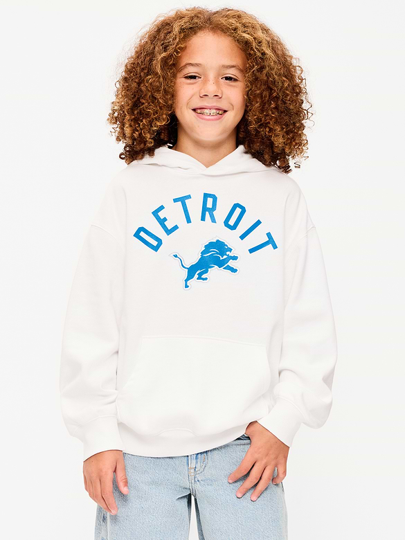 Detroit Lions Oversized Pullover Hoodie for Boys