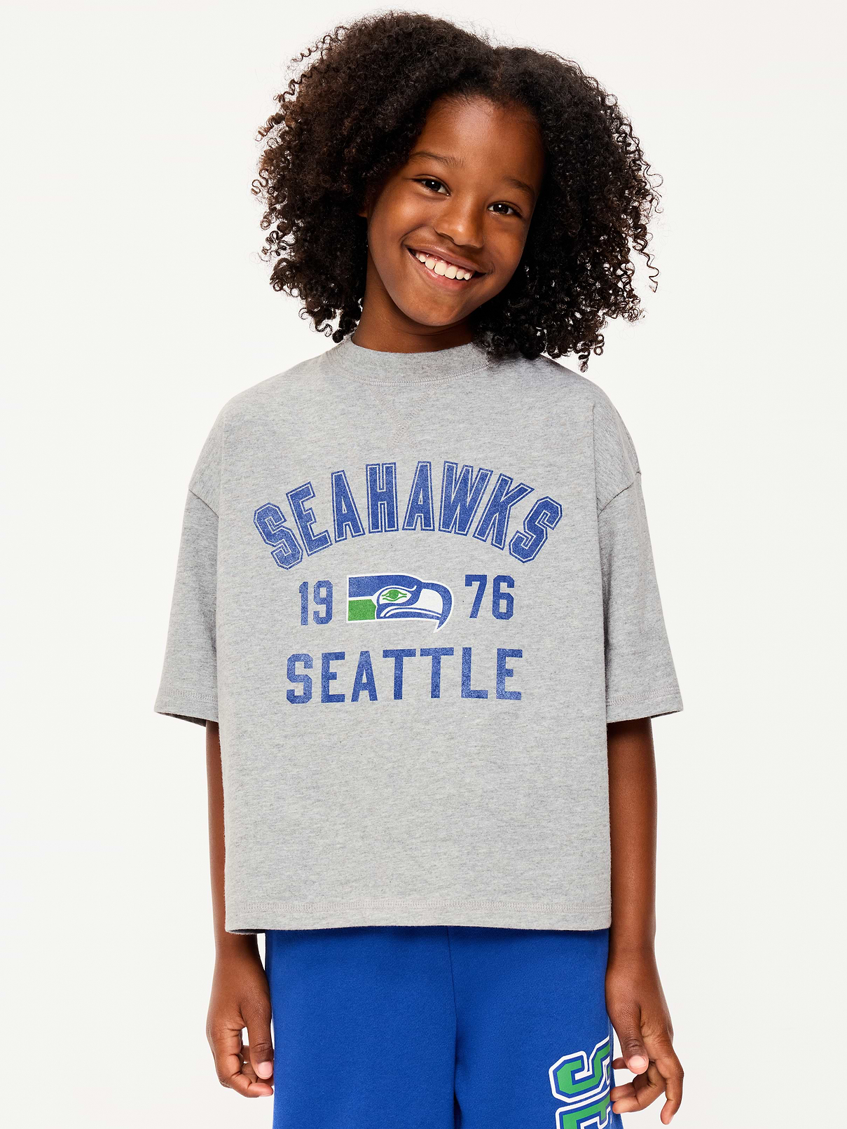 Image number 1 showing, Seattle Seahawks Oversized Boxy Graphic T-Shirt for Boys