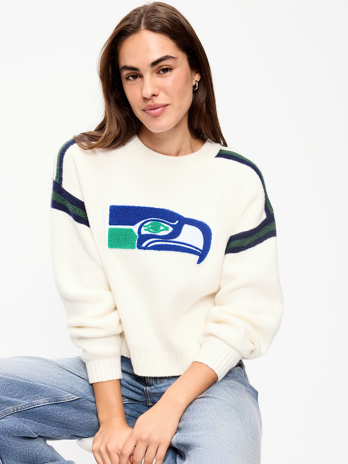 Image number 1 showing, Seattle Seahawks Cropped Sweater for Women