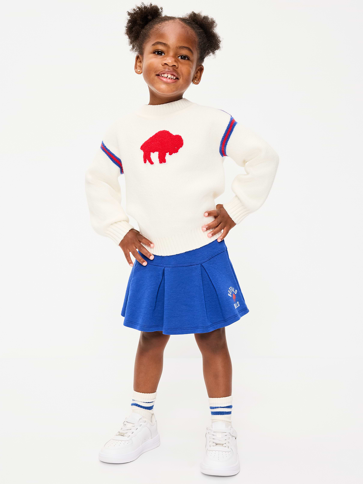 Image number 1 showing, Buffalo Bills French Terry Pleated Skort for Toddler Girls