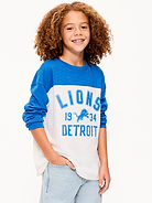 Image number 1 showing, Detroit Lions Long-Sleeve Oversized Graphic Football T-Shirt for Boys