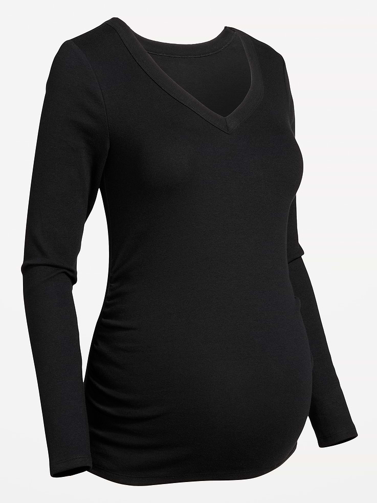 Image 2 of 2, Maternity Snug Long-Sleeve V-Neck T-Shirt