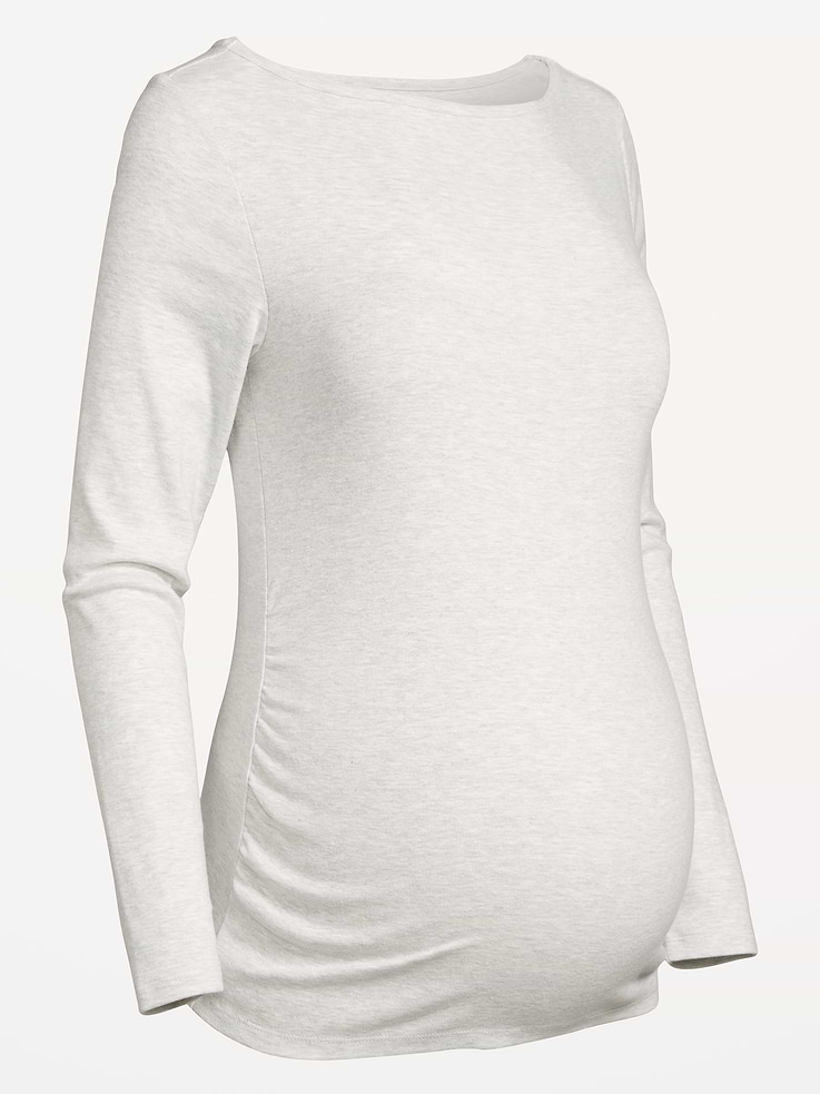 Image 4 of 4, Maternity Snug Long-Sleeve Boatneck T-Shirt