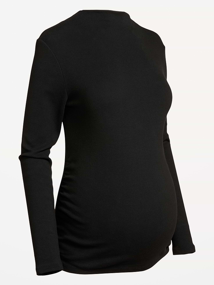 Image 2 of 2, Maternity Mock-Neck Long-Sleeve T-Shirt