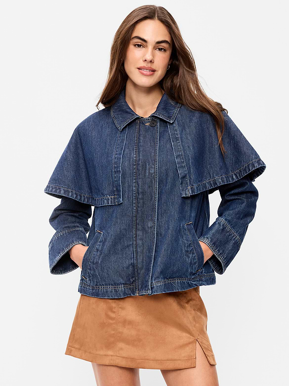 Denim Cape Jacket