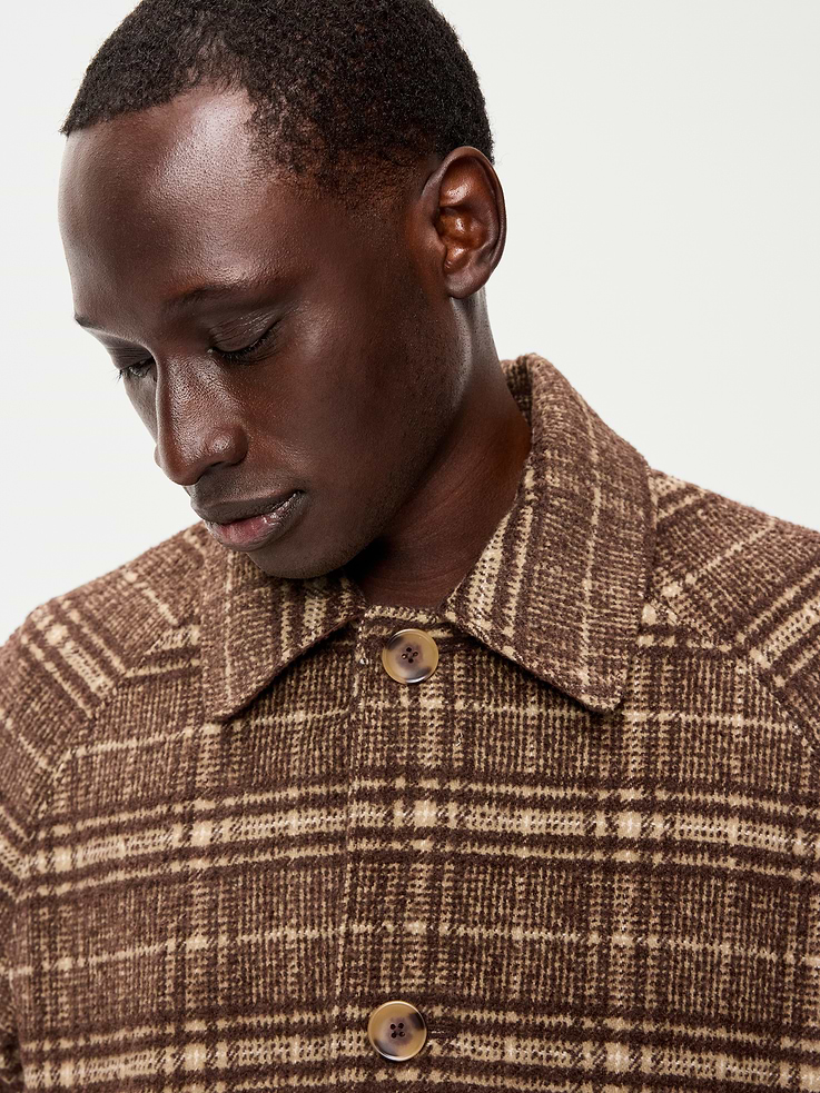 Image 4 of 6, Relaxed Long Twill Topcoat for Men