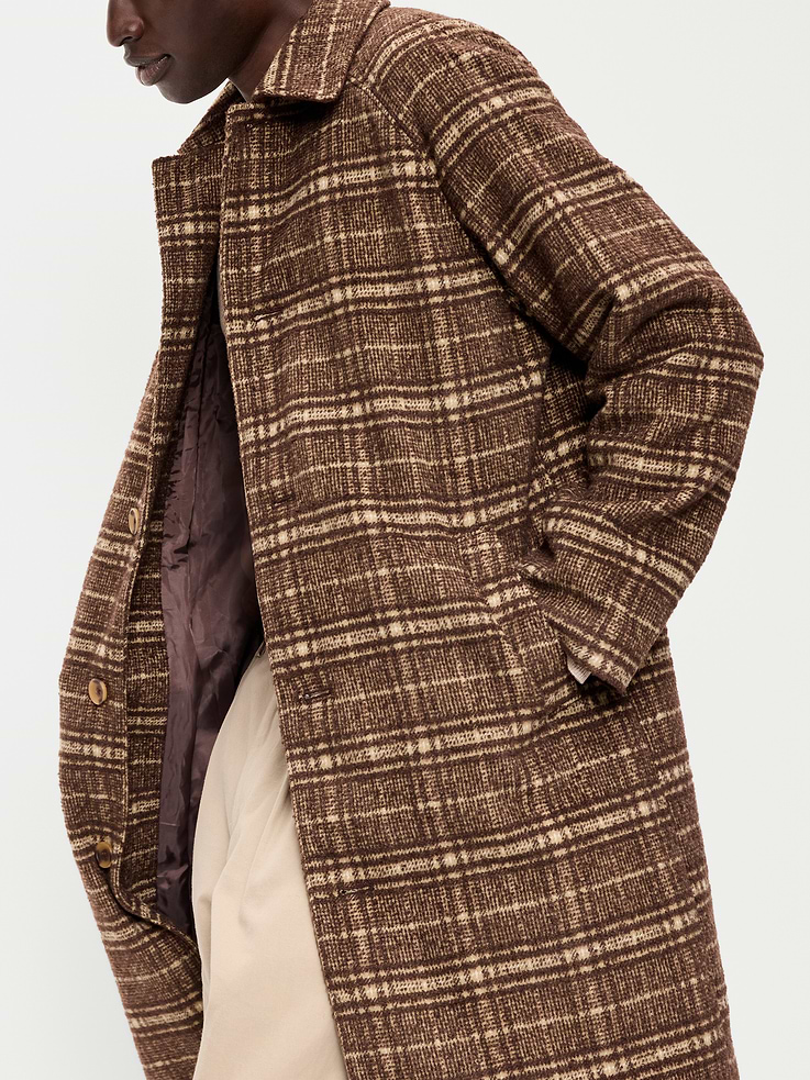 Image 3 of 6, Relaxed Long Twill Topcoat for Men
