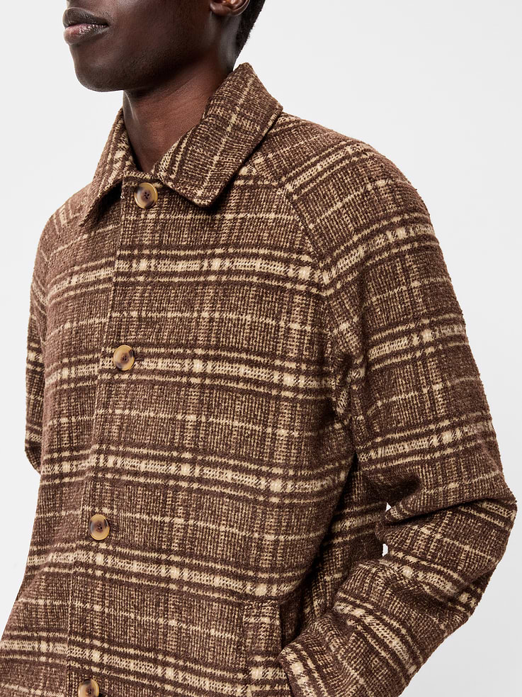 Image 6 of 6, Relaxed Long Twill Topcoat for Men