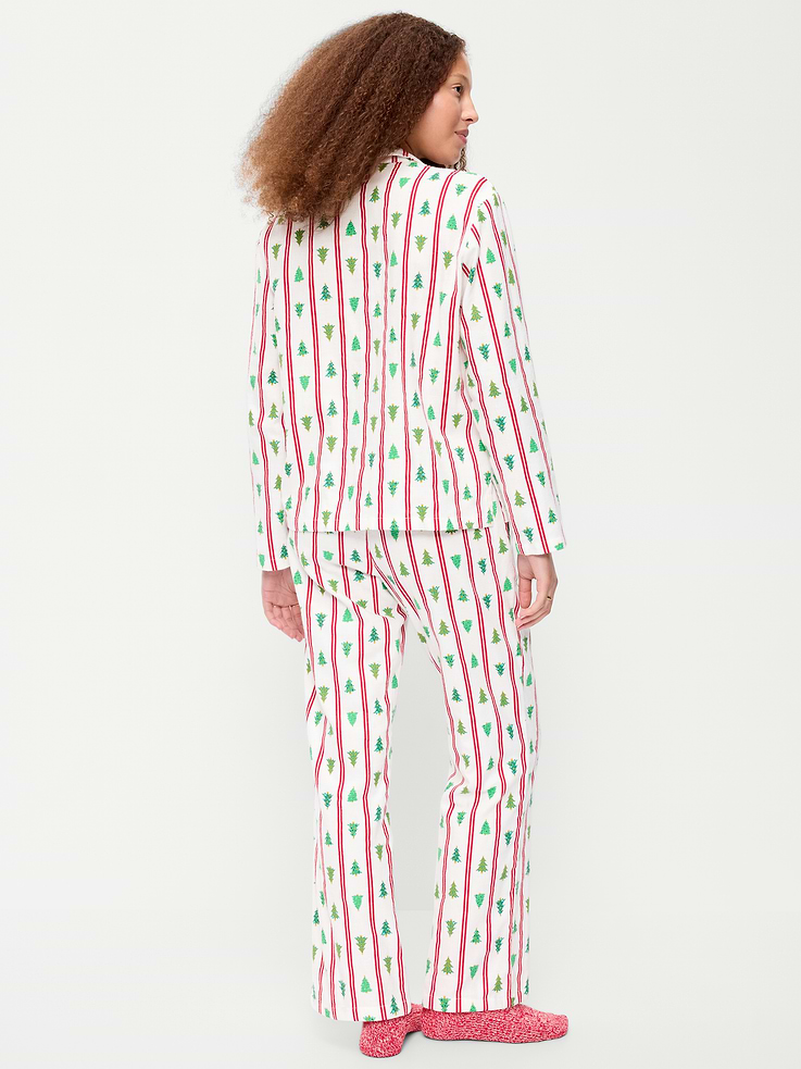 Image 2 of 8, Printed Flannel Pajama Pant Set for Women