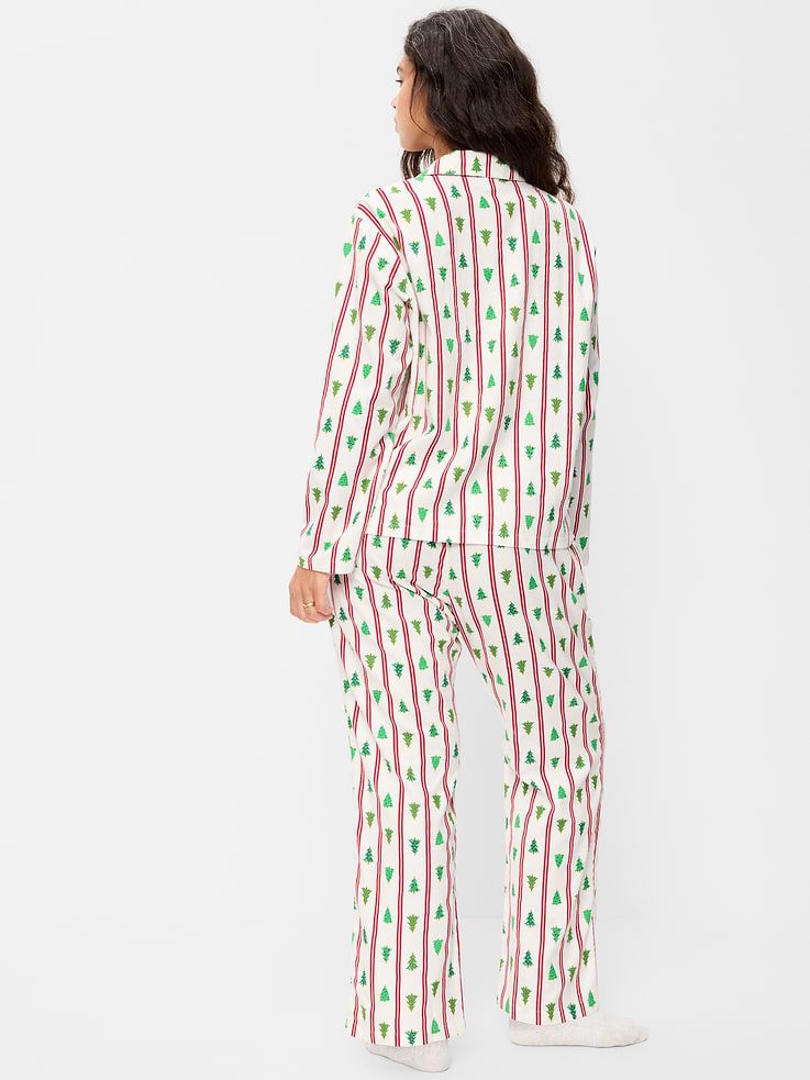 Image 6 of 8, Printed Flannel Pajama Pant Set for Women