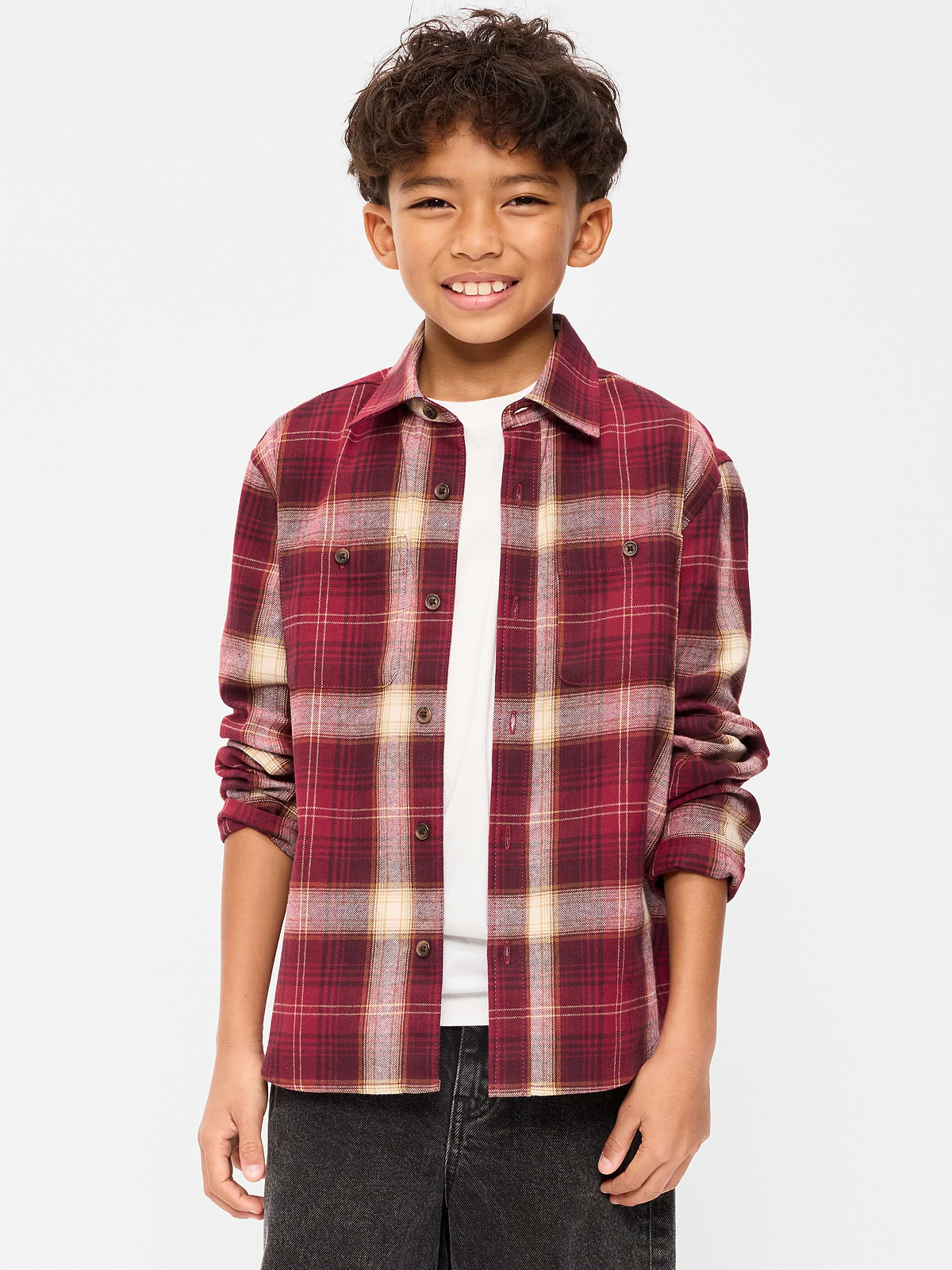 Long-Sleeve Flannel Shirt for Boys