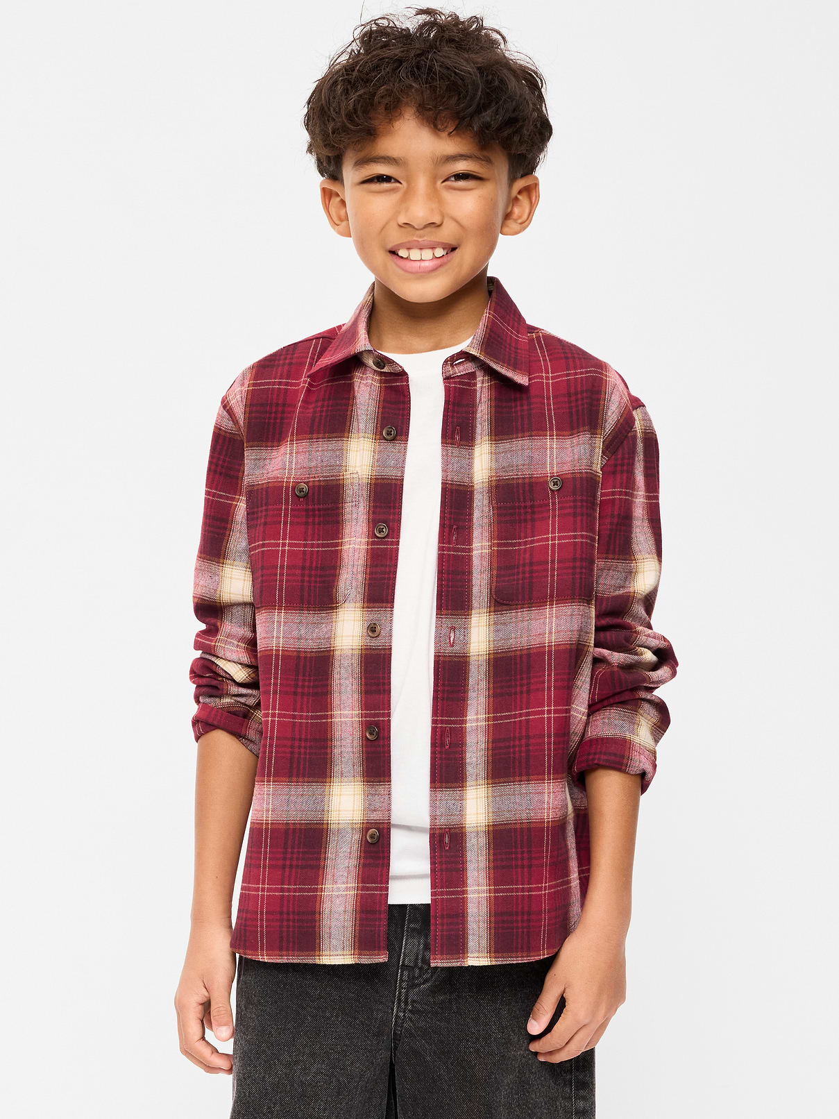 Image number 1 showing, Long-Sleeve Flannel Shirt for Boys