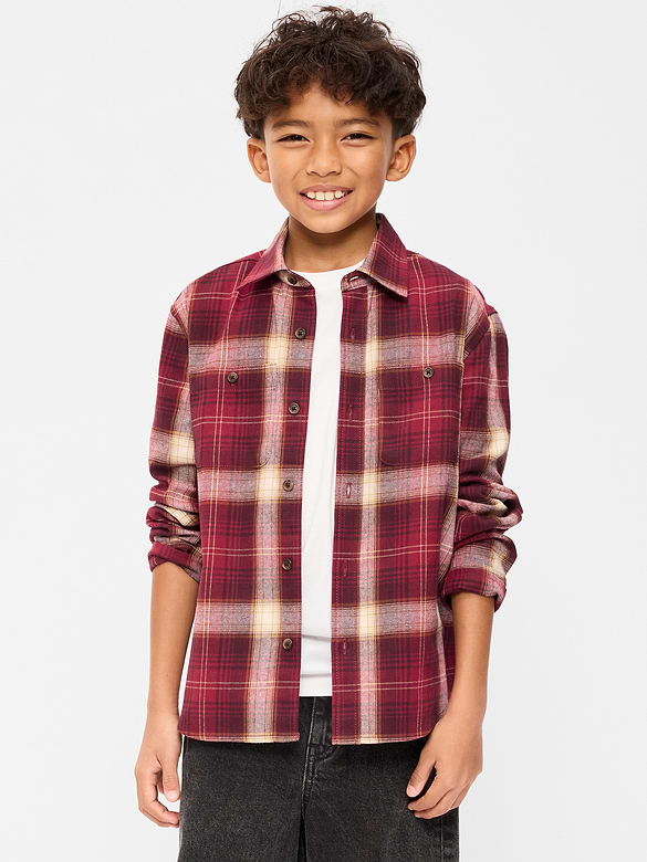 Long-Sleeve Flannel Shirt for Boys