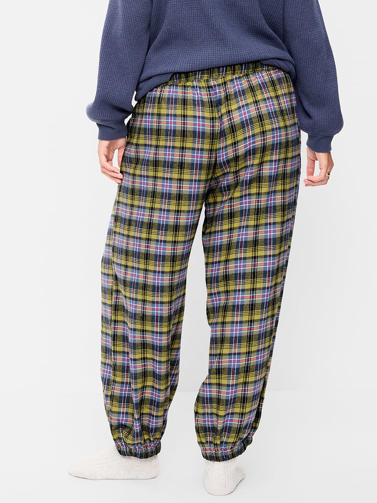 Image 7 of 7, Cinched Flannel Balloon Pants
