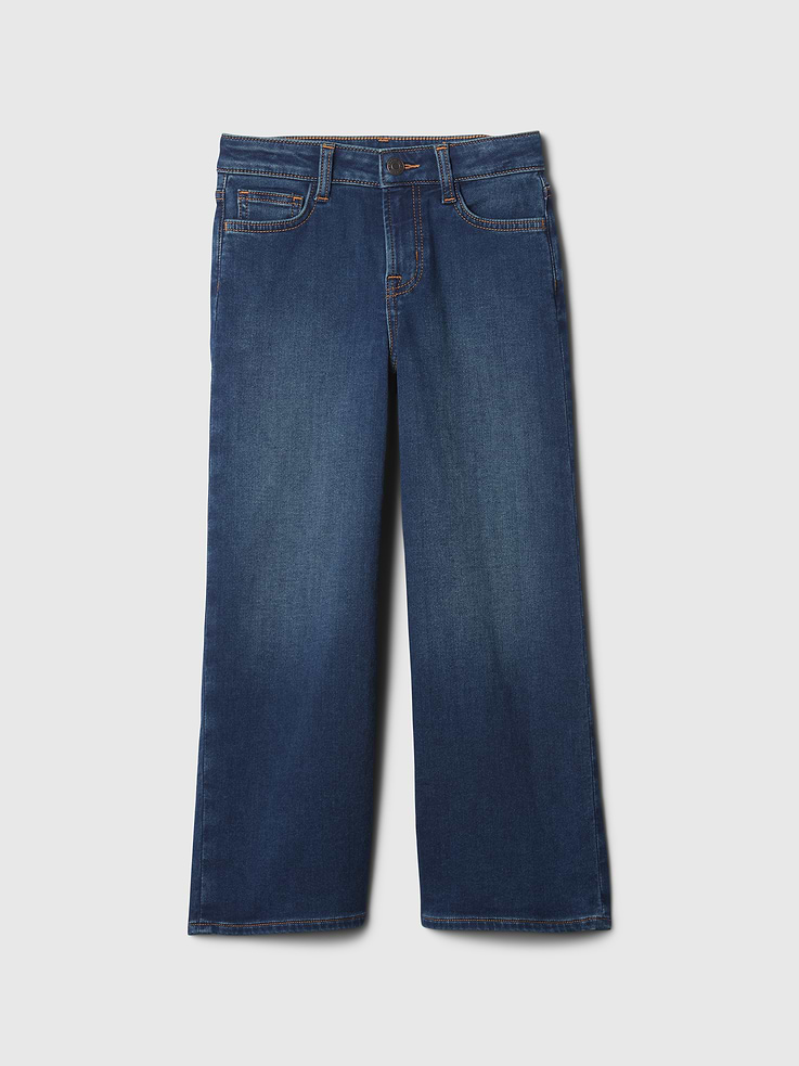 Image 2 of 4, Kids High Rise Wide-Leg Ankle Sweatpant Jeans