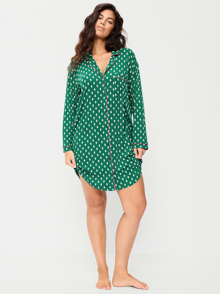 Image 4 of 7, Knit Jersey Sleep Dress