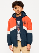 Image number 1 showing, Chicago Bears Oversized Crinkled Hooded Jacket for Boys