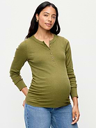 L'image numéro 1 présente T-shirt henley à manches longues de maternité