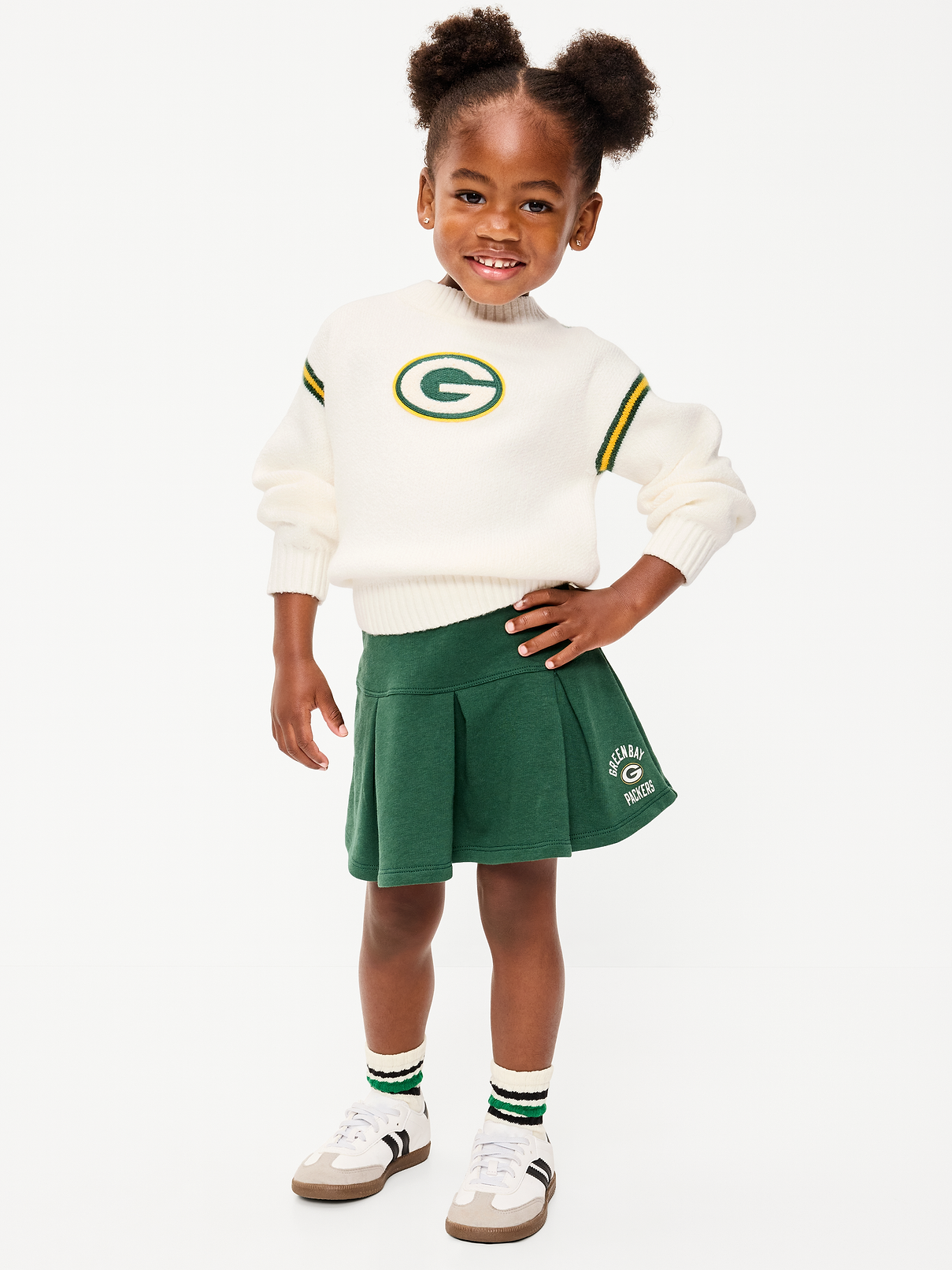 Image number 1 showing, Green Bay Packers French Terry Pleated Skort for Toddler Girls