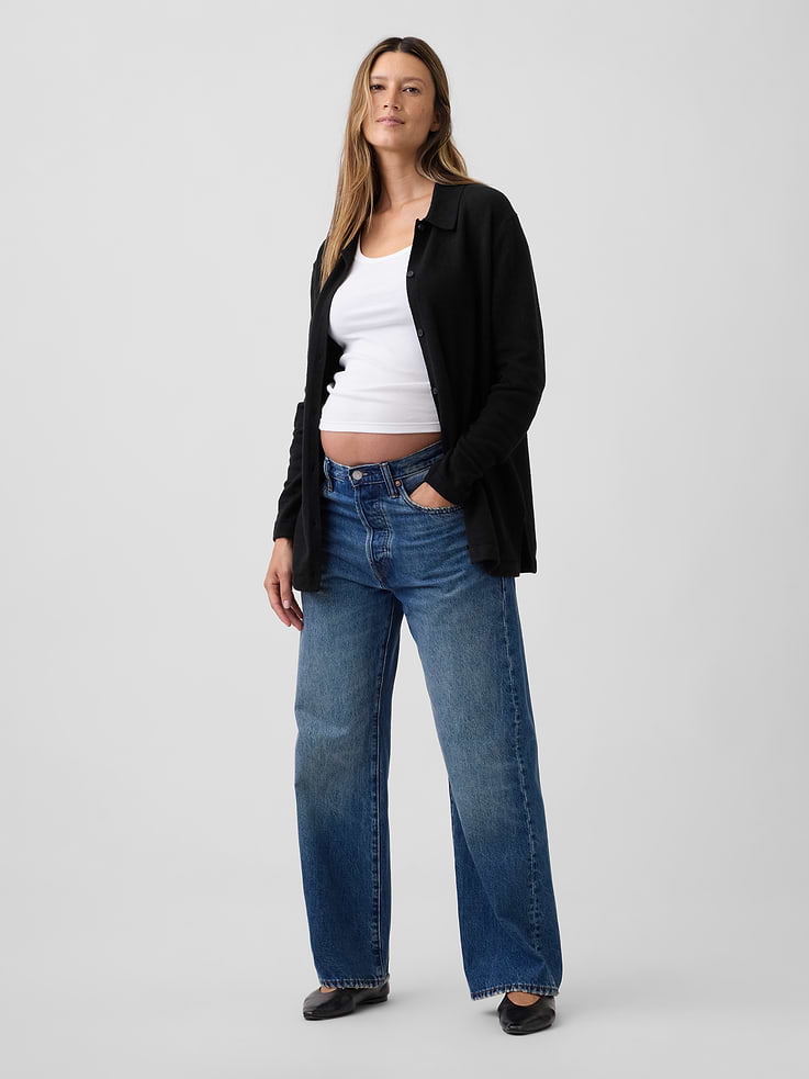 Image number 3 showing, Maternity CashSoft Polo Cardigan