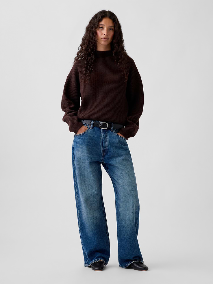 Image number 2 showing, CashSoft Oversized Mockneck Sweater