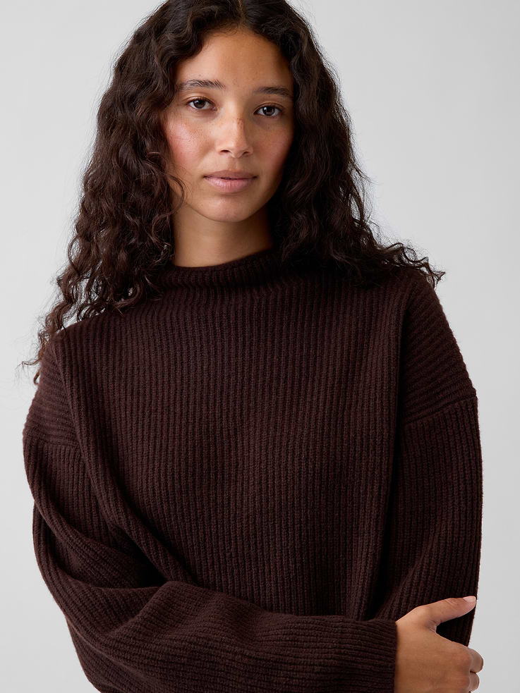 Image number 4 showing, CashSoft Oversized Mockneck Sweater