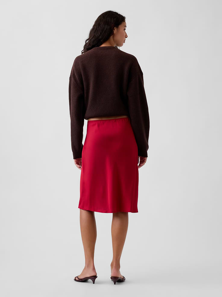 Image 2 of 5, Satin Bias-Cut Skirt