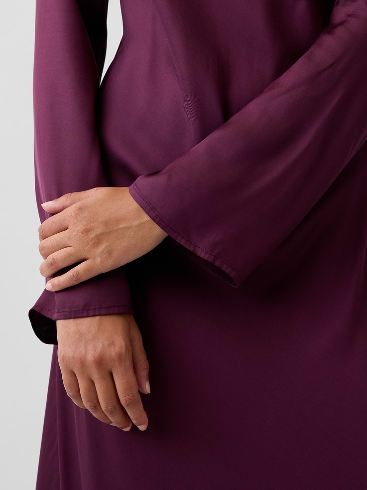 Image 4 of 5, Bell-Sleeve Bias-Cut Maxi Dress