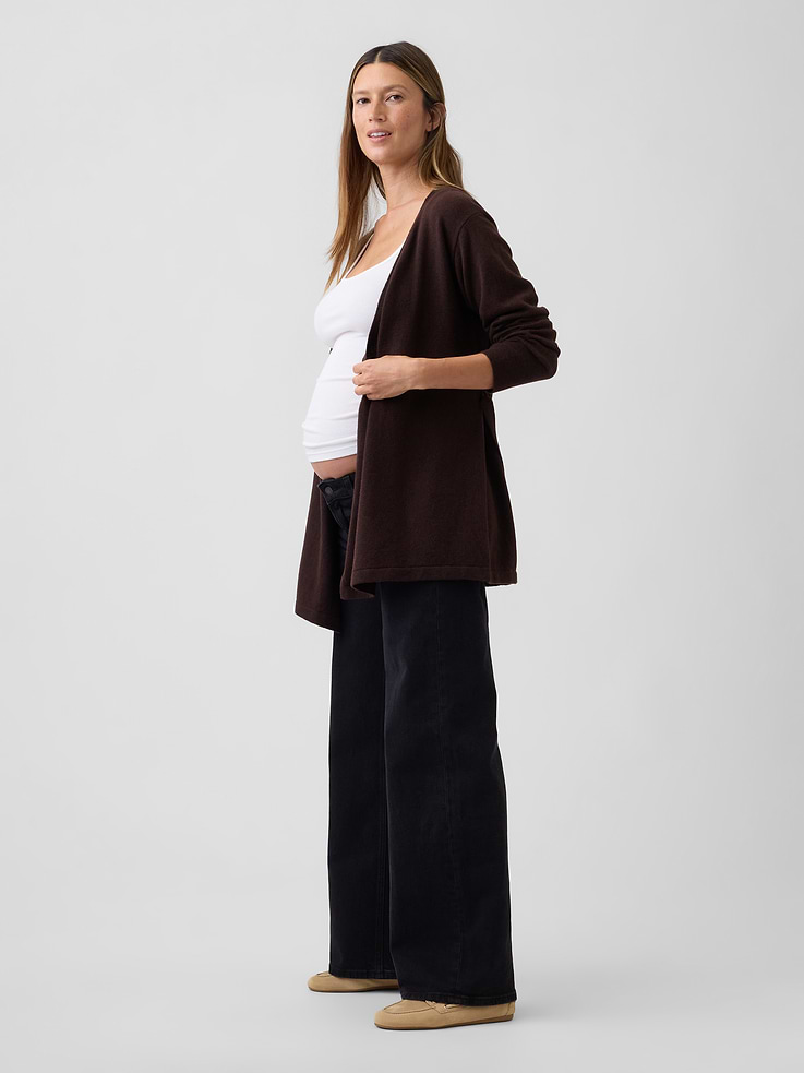 Image number 3 showing, Maternity CashSoft Wrap Cardigan Sweater
