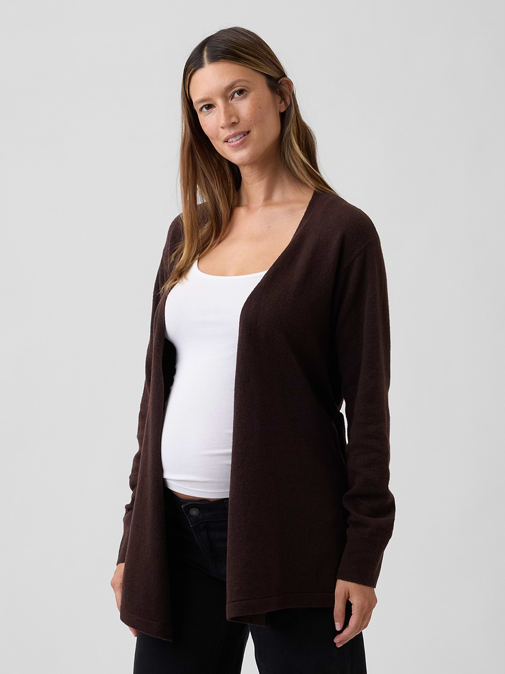 Image number 1 showing, Maternity CashSoft Wrap Cardigan Sweater