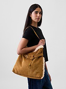 Image number 2 showing, Vegan Suede Shoulder Bag