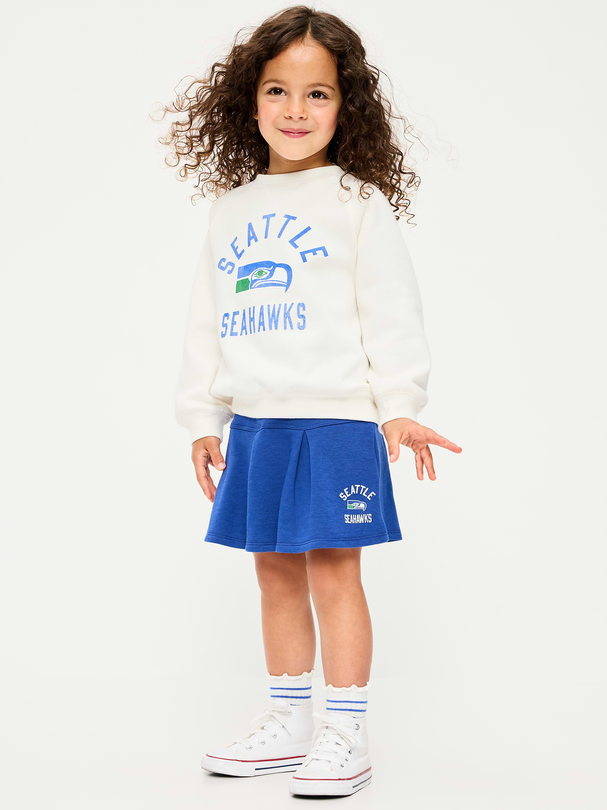 Image number 1 showing, Seattle Seahawks French Terry Pleated Skort for Toddler Girls