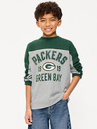 Image number 1 showing, Green Bay Packers Long-Sleeve Oversized Graphic Football T-Shirt for Boys