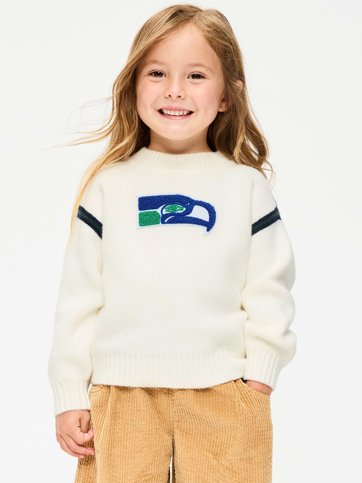 Image number 1 showing, Seattle Seahawks Crew-Neck Sweater for Toddler Girls