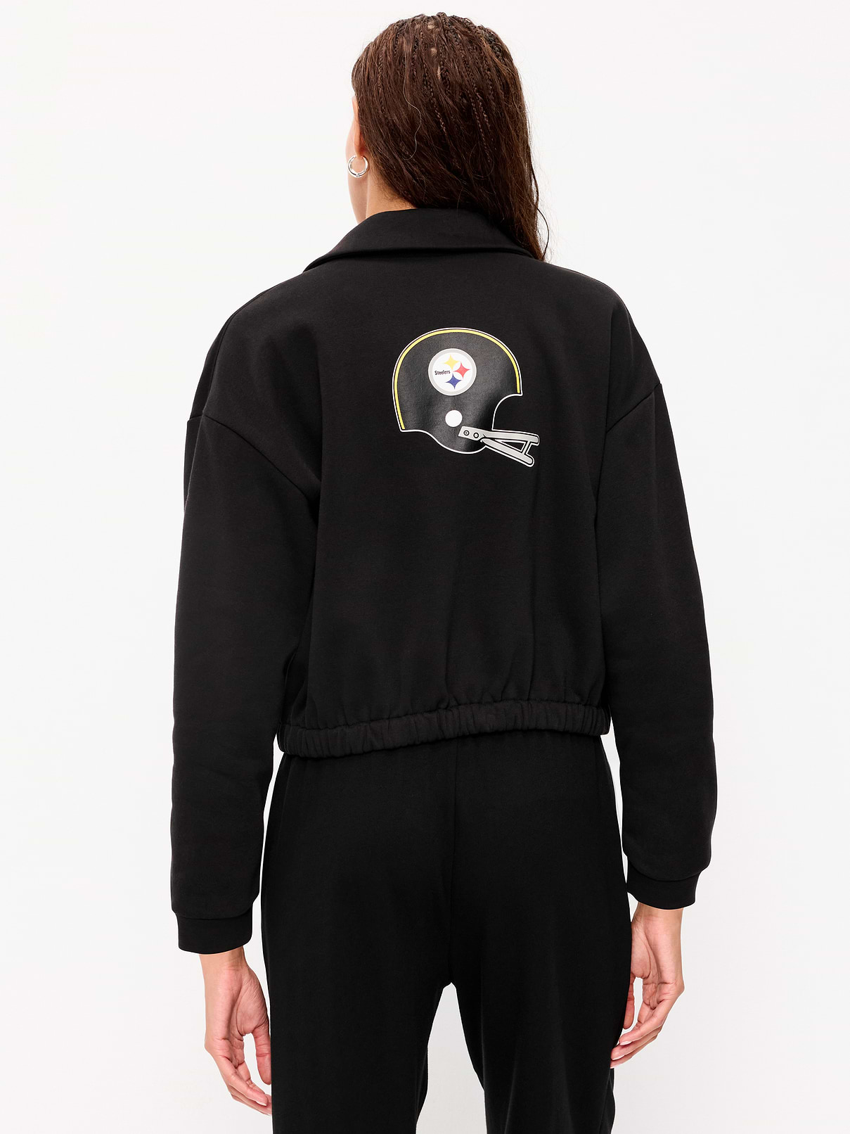 Image number 2 showing, Pittsburgh Steelers Oversized Fleece Bomber Jacket for Women