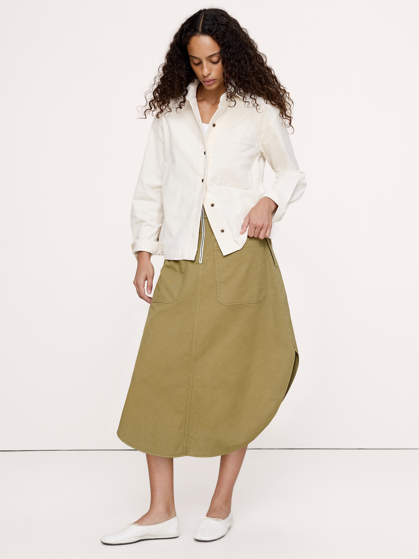 Image number 1 showing, Oversized Stretch-Cotton Utility Shirt