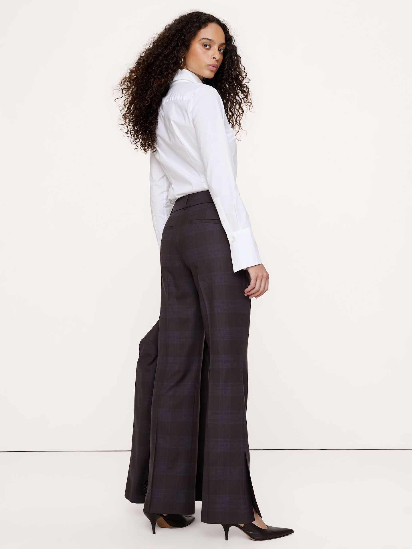 Image 3 of 8, High-Rise Modern Flare Wool-Blend Pant with Side Slit