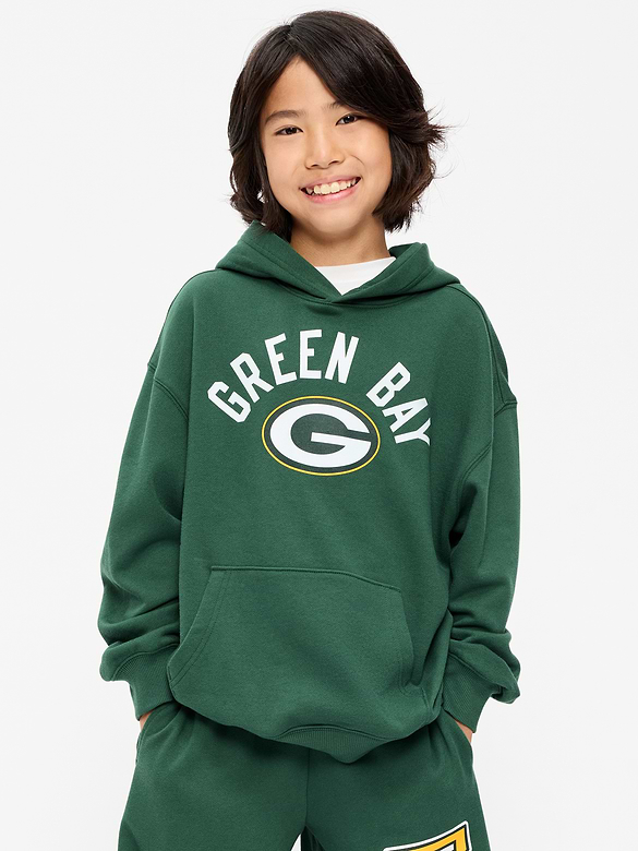 Green Bay Packers Oversized Pullover Hoodie for Boys