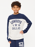 Image number 1 showing, Dallas Cowboys Long-Sleeve Oversized Graphic Football T-Shirt for Boys