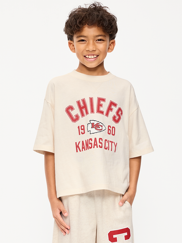 Kansas City Chiefs Oversized Boxy Graphic T-Shirt for Boys