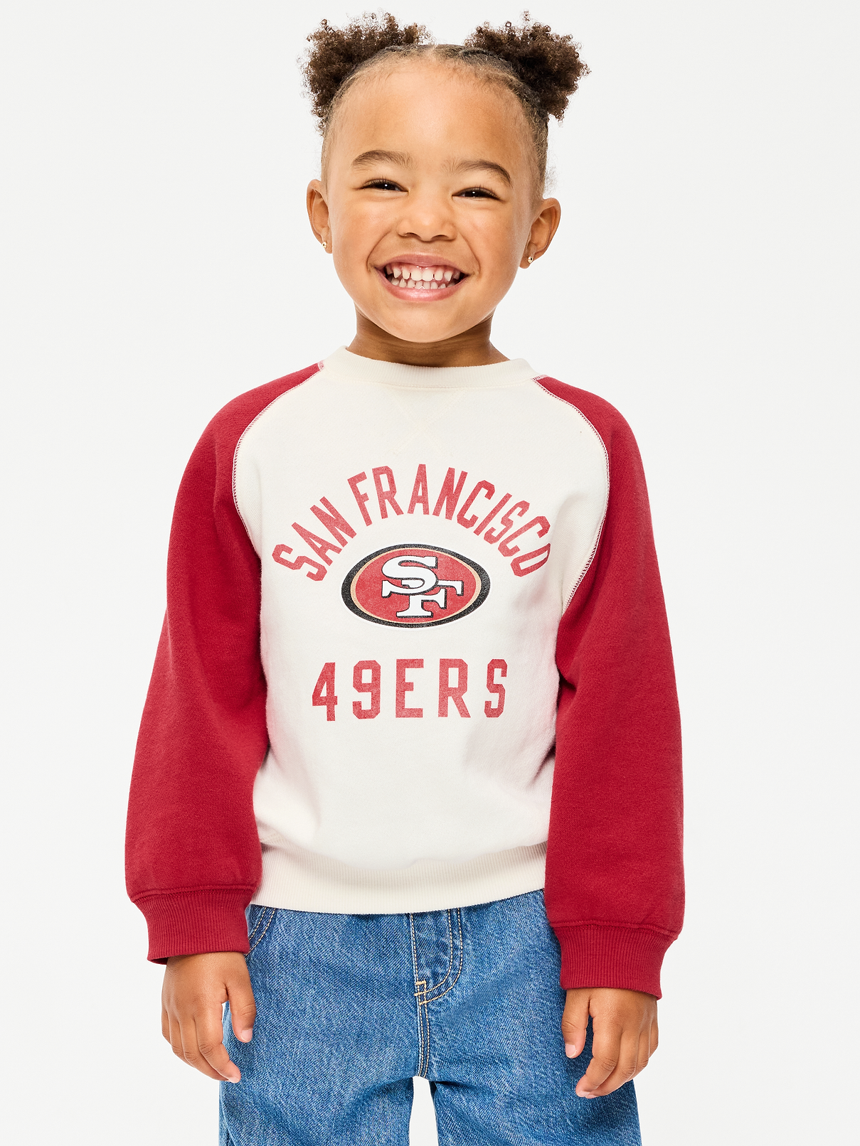Image number 1 showing, San Francisco 49ers Crew-Neck Sweatshirt for Toddler Girls