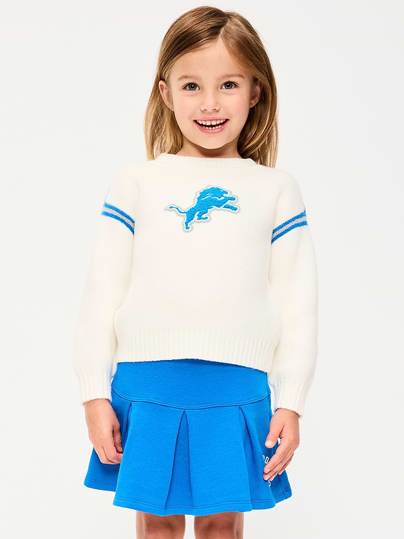 Detroit Lions Crew-Neck Sweater for Toddler Girls