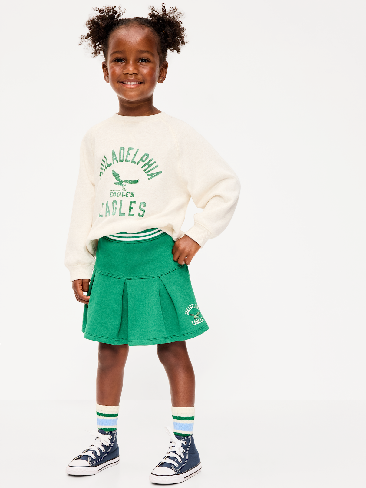 Image number 1 showing, Philadelphia Eagles French Terry Pleated Skort for Toddler Girls