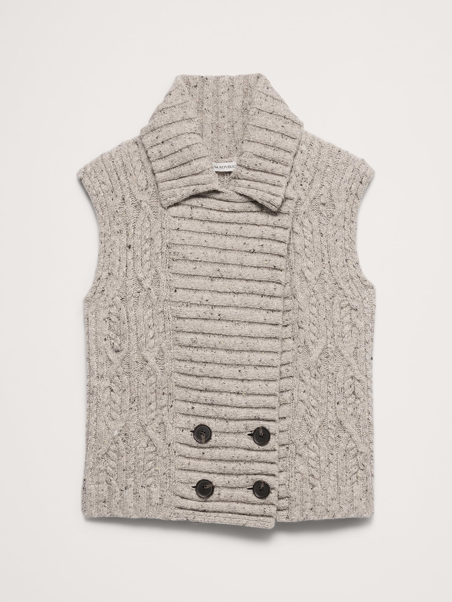 Image number 5 showing, Wool-Cotton Cable-Knit Sweater Vest